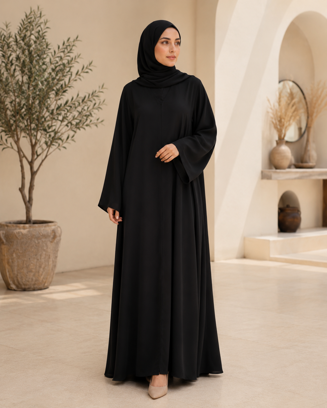 Minimal Black Everyday Abaya